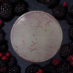 Taşlı yuvarlak Tepsi tabak sunumluk