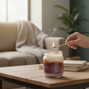 Soya wax cam kavanoz cup mum 200cc